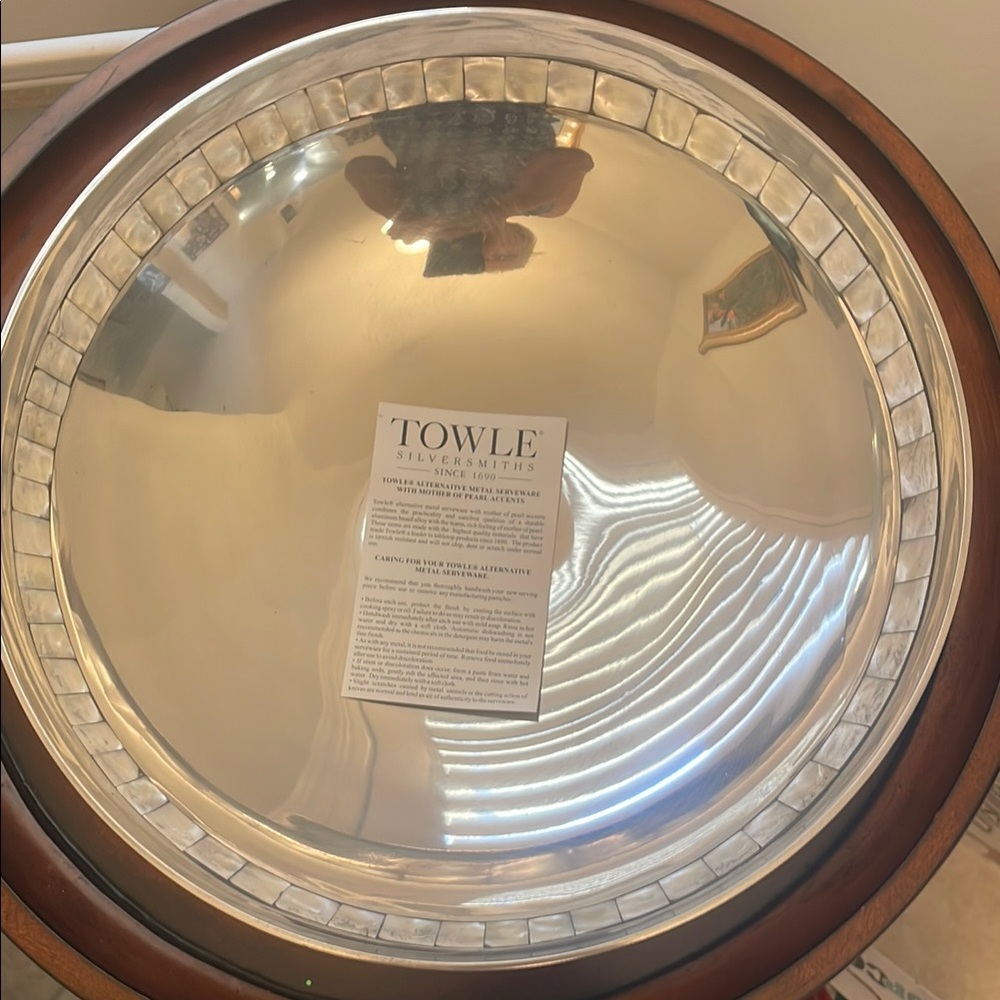 Towle 13” bowl with Mother of pearl inlay
